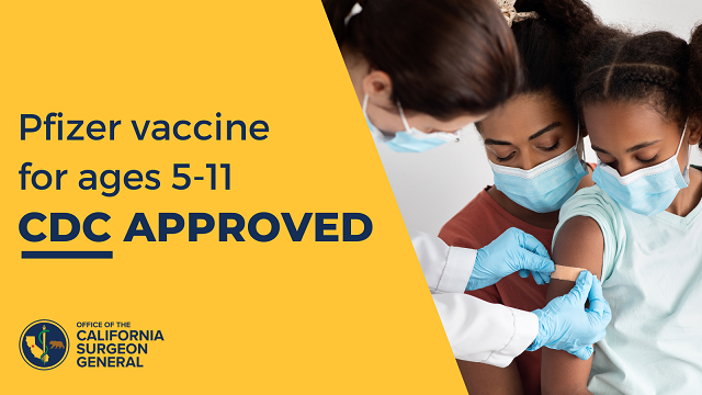 California Surgeon General Dr. Nadine Burke Harris Issues Statement of CDC Approval of Pfizer COVID-19 Vaccine for Children Ages 5 to 11