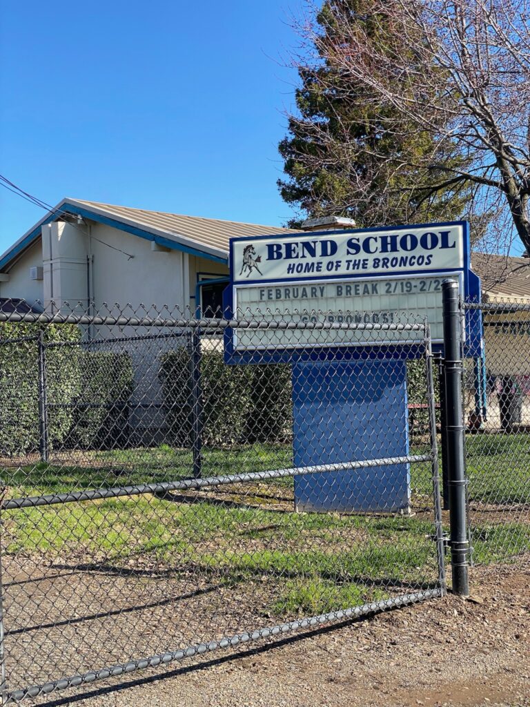 Bend School sign
