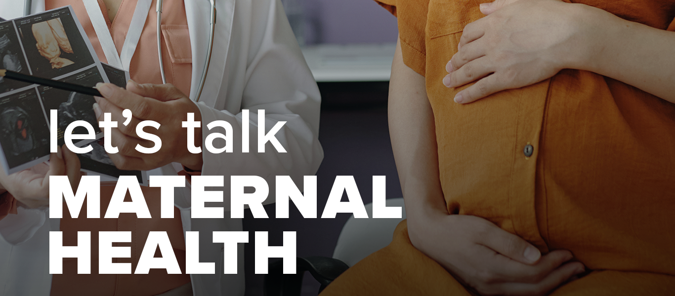 Women with text "let's talk abortion"